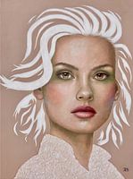 woman portrait white hair