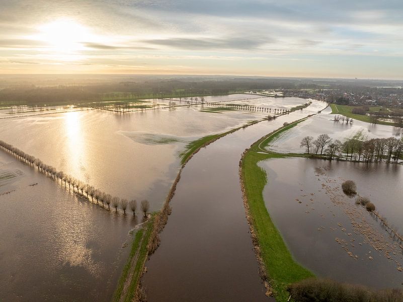 Vecht river high water level flooding at Dalfsen by Sjoerd van der Wal Photography
