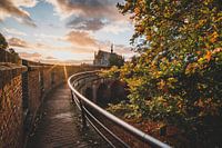 Sonnenaufgang über dem Schloss in Leiden
