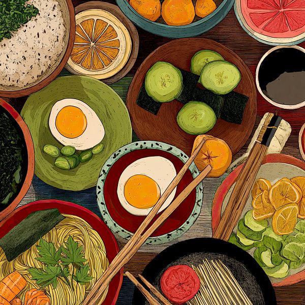 Farben der asiatischen Küche von Vlindertuin-Art