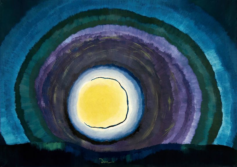 Sonnenaufgang III von Arthur Garfield Dove. Gelb, lila, grün und blau. von Dina Dankers