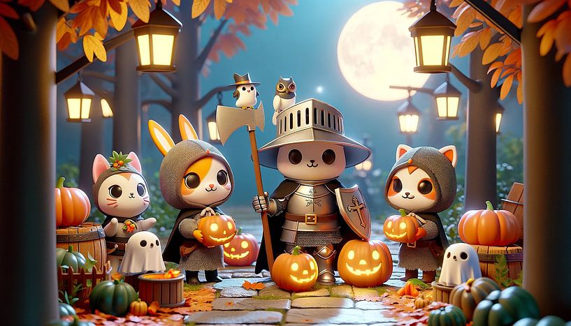 Witching hour in the pumpkin light of the forest by artefacti