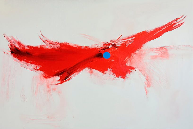 Red dynamics with blue accent colour by Poster Art Shop