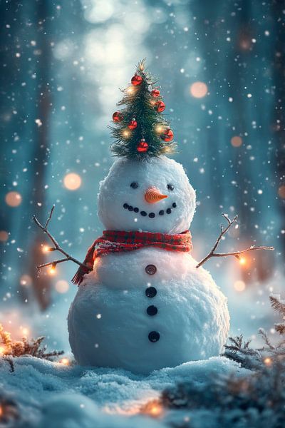 Schneemann Weihnachten von Poster Art Shop