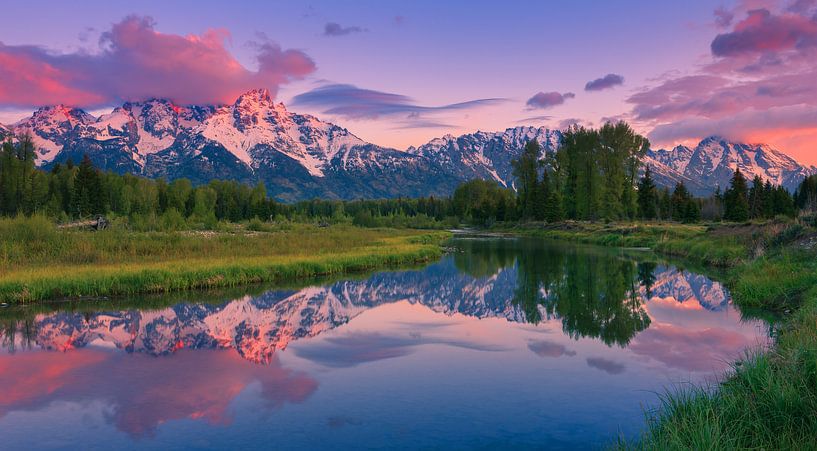 Lever de soleil à Schwabacher Landing, Grand Teton N.P, Wyoming. par Henk Meijer Photography