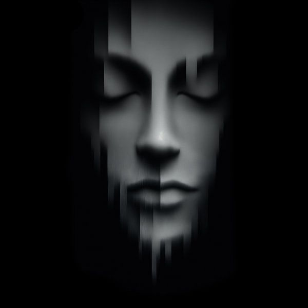 Artistic face black-and-white standing panorama by TheXclusive Art