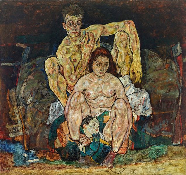 Kruipend mensenpaar (De familie), Egon Schiele van Meesterlijcke Meesters
