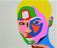  Shortcut painting of blond woman