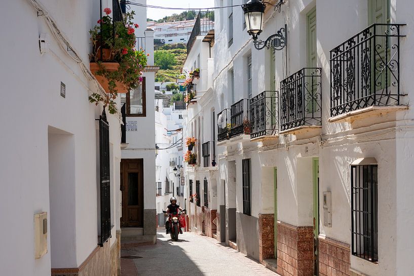 Rue étroite à Cómpeta, Andalousie, Espagne. par Monique van Helden