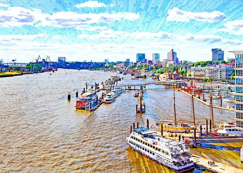 Elbe et amarres par Leopold Brix