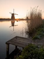 Kinderdijk Windmühlen in den frühen Morgenstunden