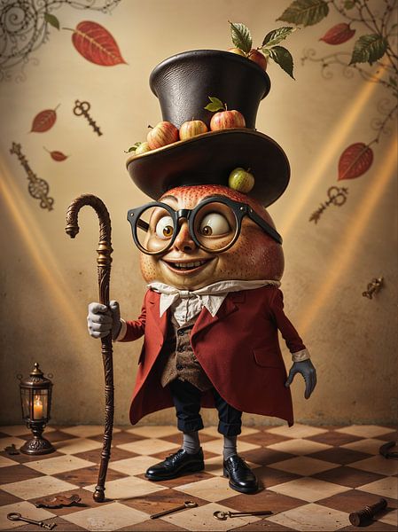 L'excentrique homme aux pommes : un personnage de conte de fées par Retrotimes