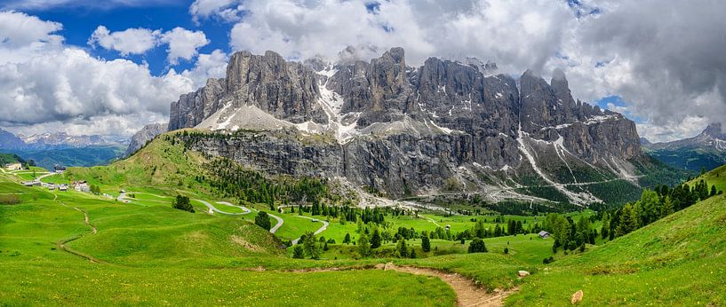 Sella group seen from the Gardena Pass in the Dolomites by Sjoerd van der Wal Photography