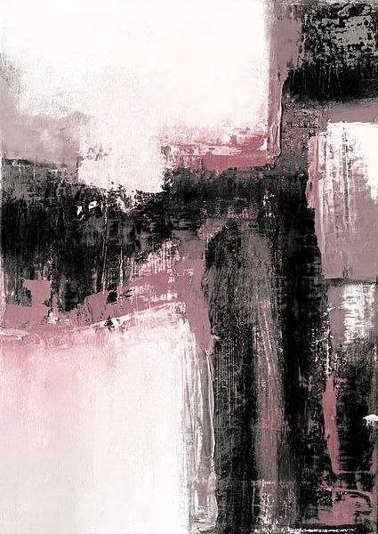 pink black white abstract by Ela Szczepaniak