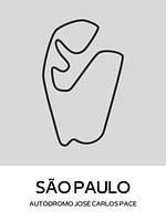 Circuit de Formule 1 Sao Paulo Brésil - carte de circuit avec contour