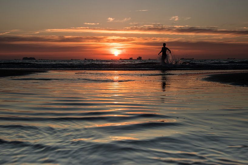 Sonnenuntergang am Meer von Hans Hoekstra
