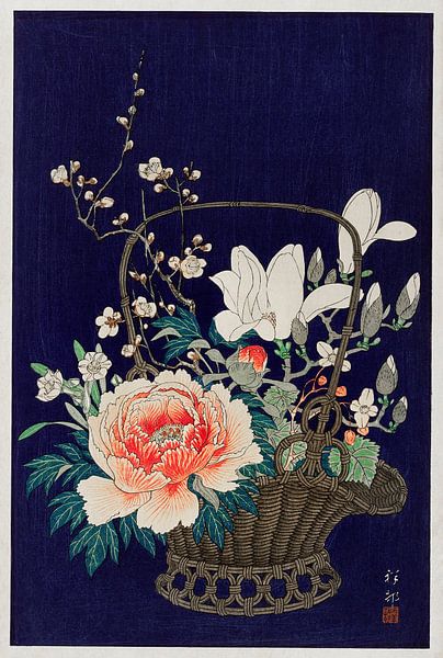 Bamboo flower basket (1932) by Ohara Koson by Studio POPPY