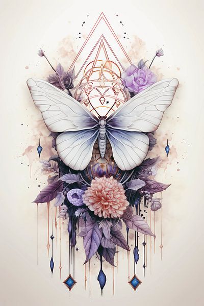 Witte mystieke nachtvlinder van haroulita