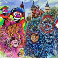 Karneval Vrijthof mit Mooswief und St. Servatius Kirche 2017