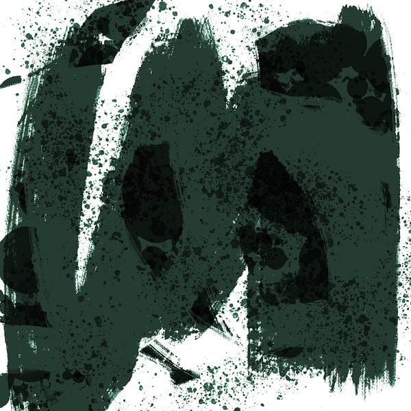 Moderne abstracte kunst. Vormen in groen nr. 2 van Dina Dankers