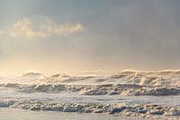 Golven op het strand van Texel in de Waddenzee