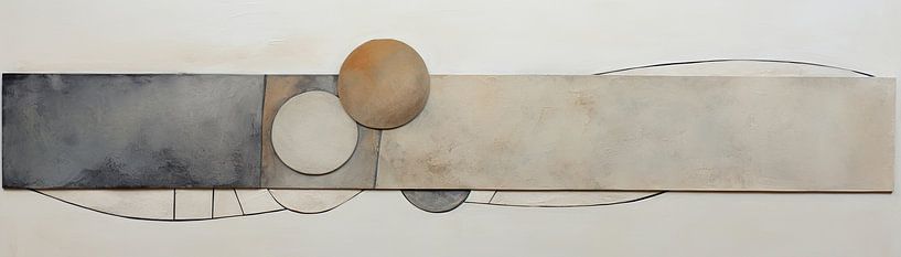 Rustige Overlap | Minimalistisch Abstract van Abstract Schilderij