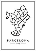 Barcelona von oben - abstrakte Linien mit Charakter