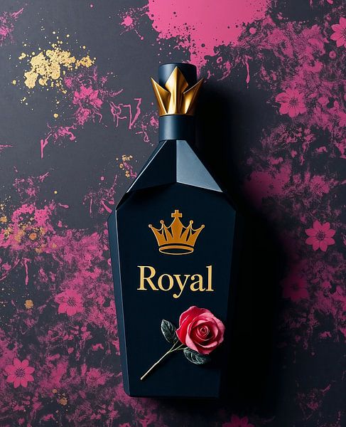 Schwarze Royal Designerflasche von Liona Toussaint
