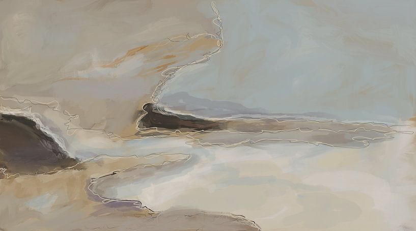 Abstraktes Landschaftspastell von Tatiana  De La Fuente