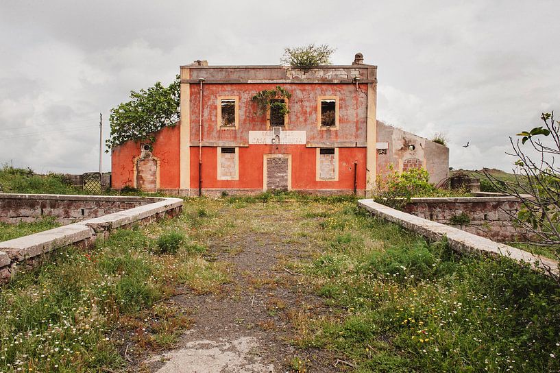 Orange overgrown building by Wendy Bos