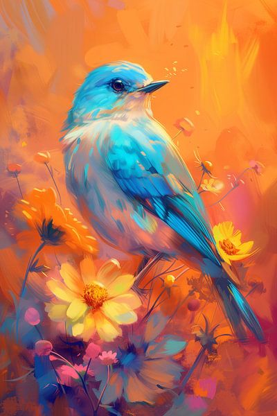 Vogel &amp; Blumen von Bianca ter Riet