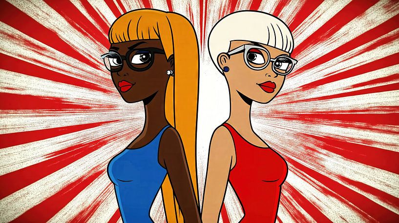 Des mannequins vêtus de vêtements et de lunettes élégants par Frank Heinz