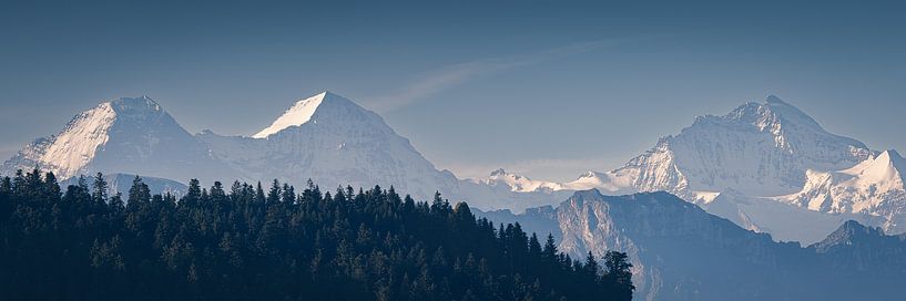 Panorama van de Zwitserse Alpen van Henk Meijer Photography