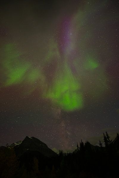 Northern Lights Rockie mountains by Robinotof