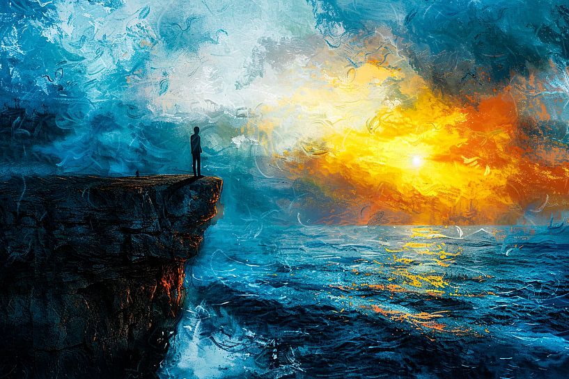 Silhouette de falaise et coucher de soleil par Imperial Art House