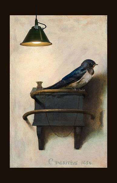 Der Stieglitz ist eine Schwalbe - mit Lampe von Digital Art Studio