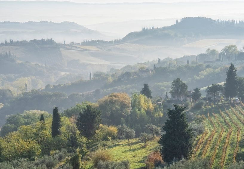 Nebellandschaft Toskana von Marcel van Balken