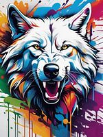 White wolf, graffiti