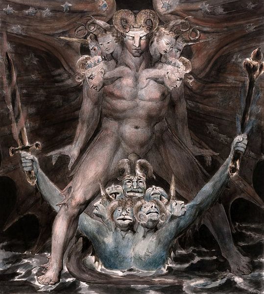 Le grand dragon rouge et la bête de la mer - William Blake par Accessible Art