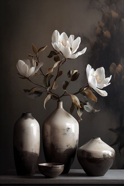 Nature morte Magnolia, style japonais par Jacky