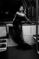 Fashion portrait in a metro in Paris