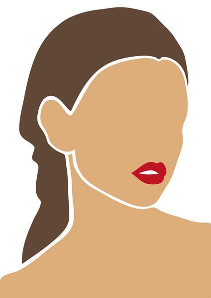 Frau mit roten Lippen von Eline Willekens