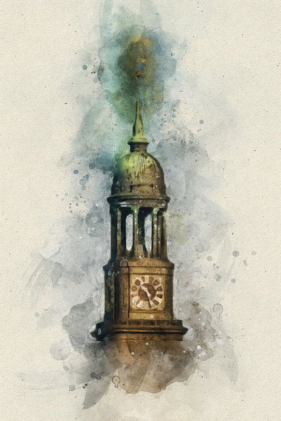 Michel - Hamburg wie gemalt von Dekorative Hamburg Fotos