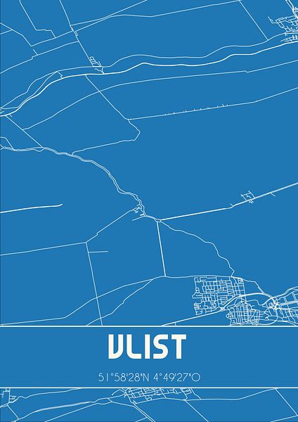 Blueprint | Map | Vlist (South Holland) by Prints of Place