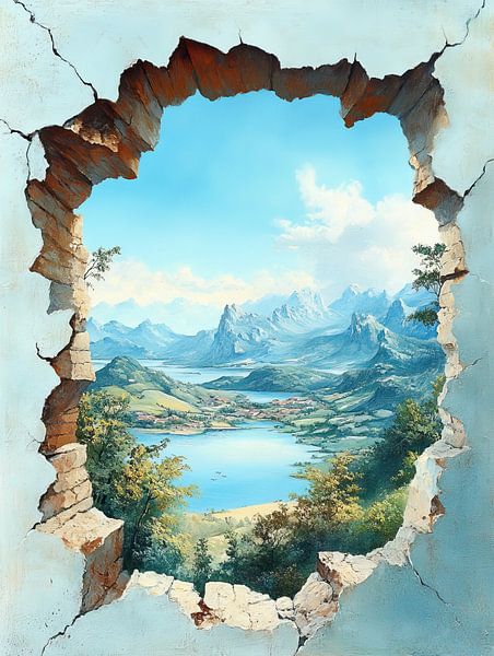 Eternal View Beyond Cracks van OMG Art