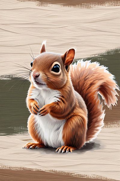 Cute squirrel digital art by Art & Soul Creations