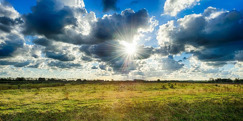 Zon boven oude, Zeeuwse polder von Dirk Huckriede