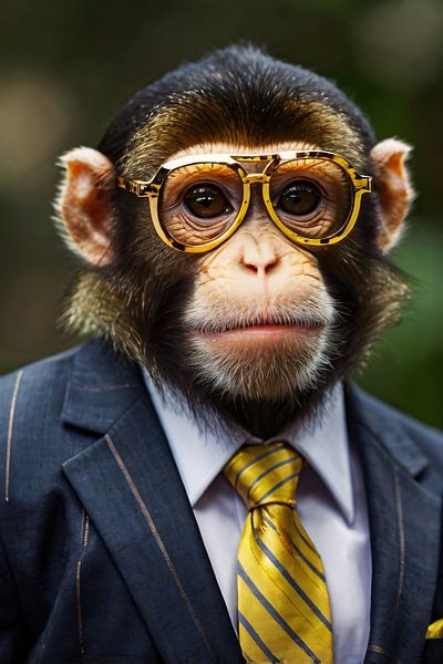 Stilvoller Affe mit Brille von Art & Soul Creations