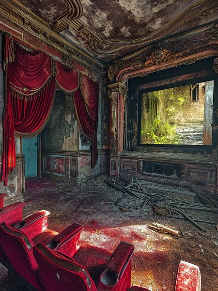 Lost Place Theater Herrenhaus roter Samt Vorhänge edel Verfall von gm_designs