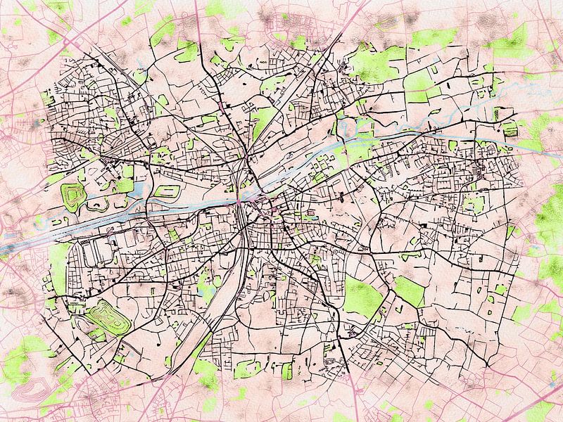 Carte de Hamm avec le style 'Soothing Spring' par Maporia